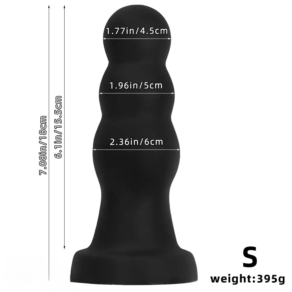 7.08in 8.85in 11.02in Soft Pull-bead Anal Plug Extra Large Thick Dildo