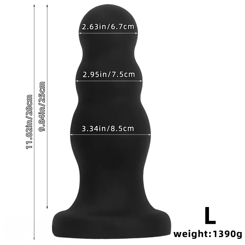 7.08in 8.85in 11.02in Soft Pull-bead Anal Plug Extra Large Thick Dildo