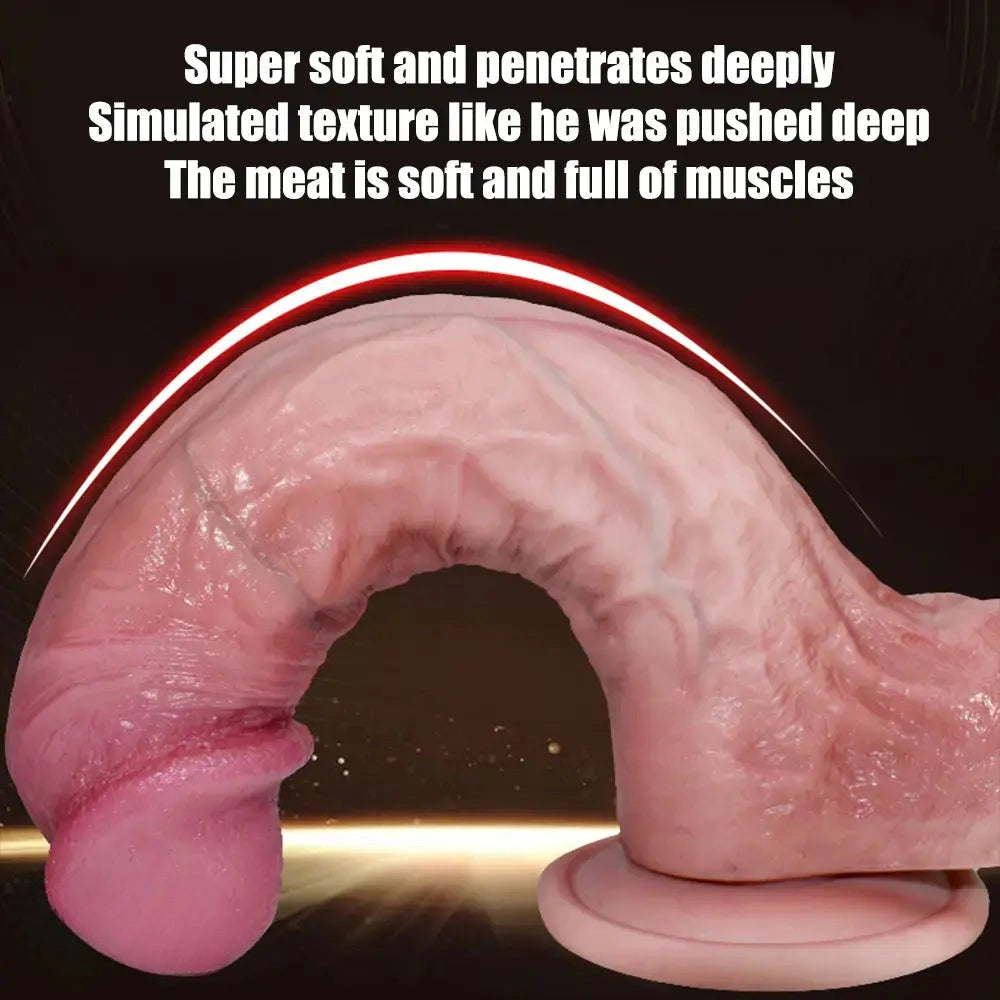 7.08in 8.85in Realistic Soft Skin Feel Dildo Adult Sex Toy For Adults