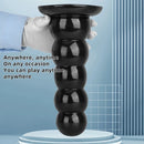 7.08in 9.05in 10.62in Black Beads Tower Five Bead Big Anal Plug Dildo