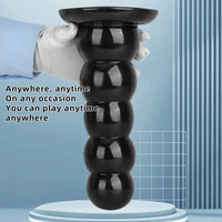 7.08in 9.05in 10.62in Black Beads Tower Five Bead Big Anal Plug Dildo