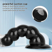 7.08in 9.05in 10.62in Black Beads Tower Five Bead Big Anal Plug Dildo
