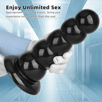 7.08in 9.05in 10.62in Black Beads Tower Five Bead Big Anal Plug Dildo