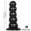 7.08in 9.05in 10.62in Black Beads Tower Five Bead Big Anal Plug Dildo