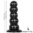 7.08in 9.05in 10.62in Black Beads Tower Five Bead Big Anal Plug Dildo