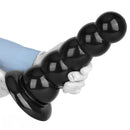 7.08in 9.05in 10.62in Black Beads Tower Five Bead Big Anal Plug Dildo