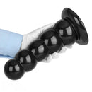 7.08in 9.05in 10.62in Black Beads Tower Five Bead Big Anal Plug Dildo