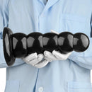 7.08in 9.05in 10.62in Black Beads Tower Five Bead Big Anal Plug Dildo
