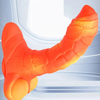 7.08in 9.05in Uncut Big Monster Animal Soft Silicone Luminous Dildo