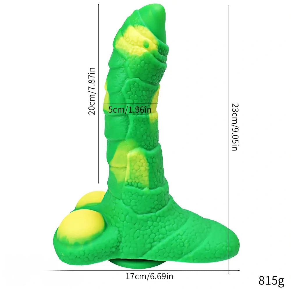7.08in 9.05in Uncut Big Monster Animal Soft Silicone Luminous Dildo
