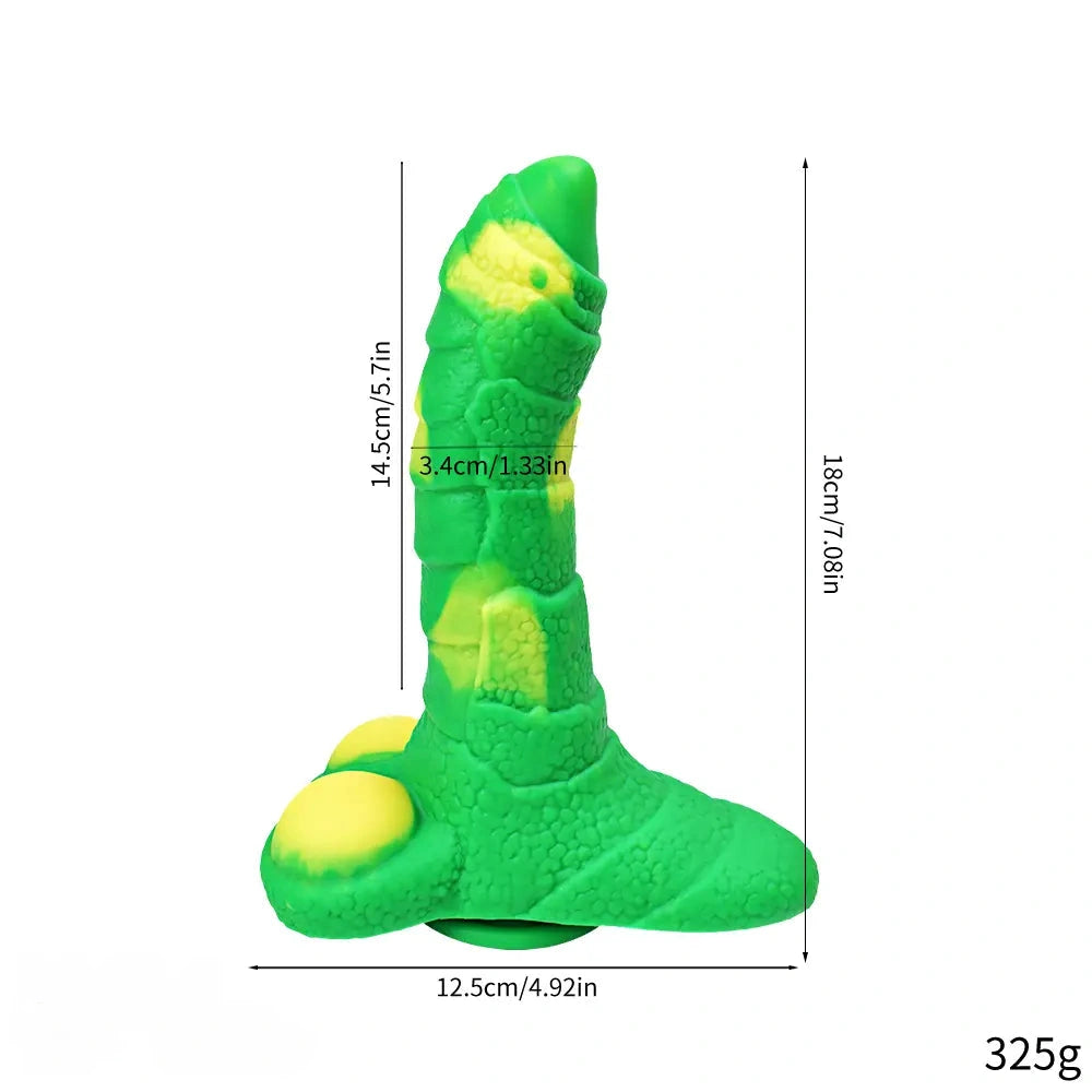 7.08in 9.05in Uncut Big Monster Animal Soft Silicone Luminous Dildo