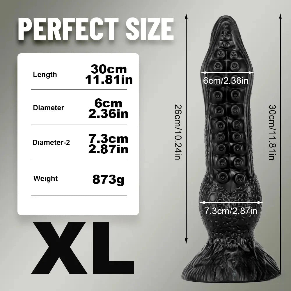 7.08in 9.06in 10.24in 11.81in Big Fantasy Tentacle Octopus PVC Dildo