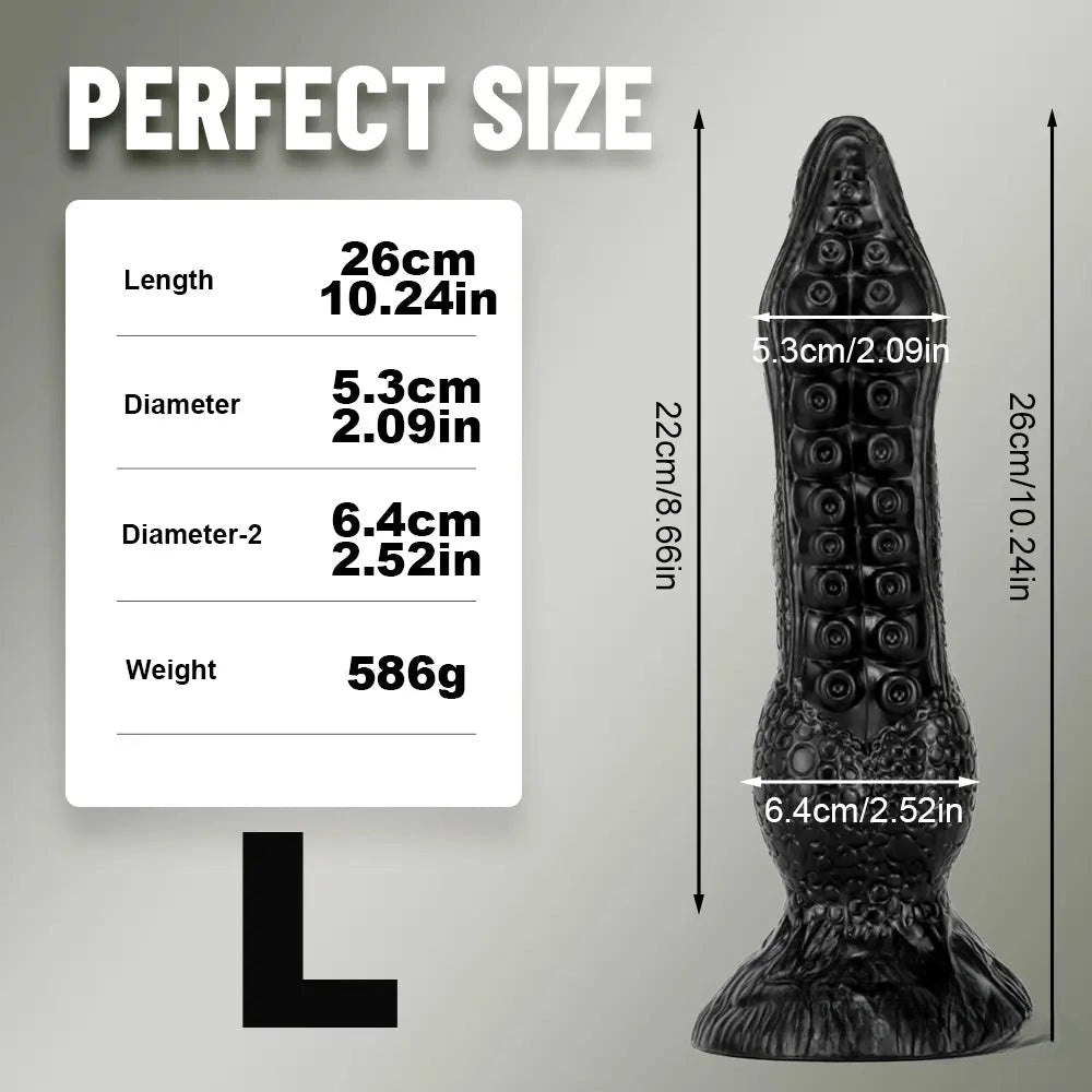 7.08in 9.06in 10.24in 11.81in Big Fantasy Tentacle Octopus PVC Dildo