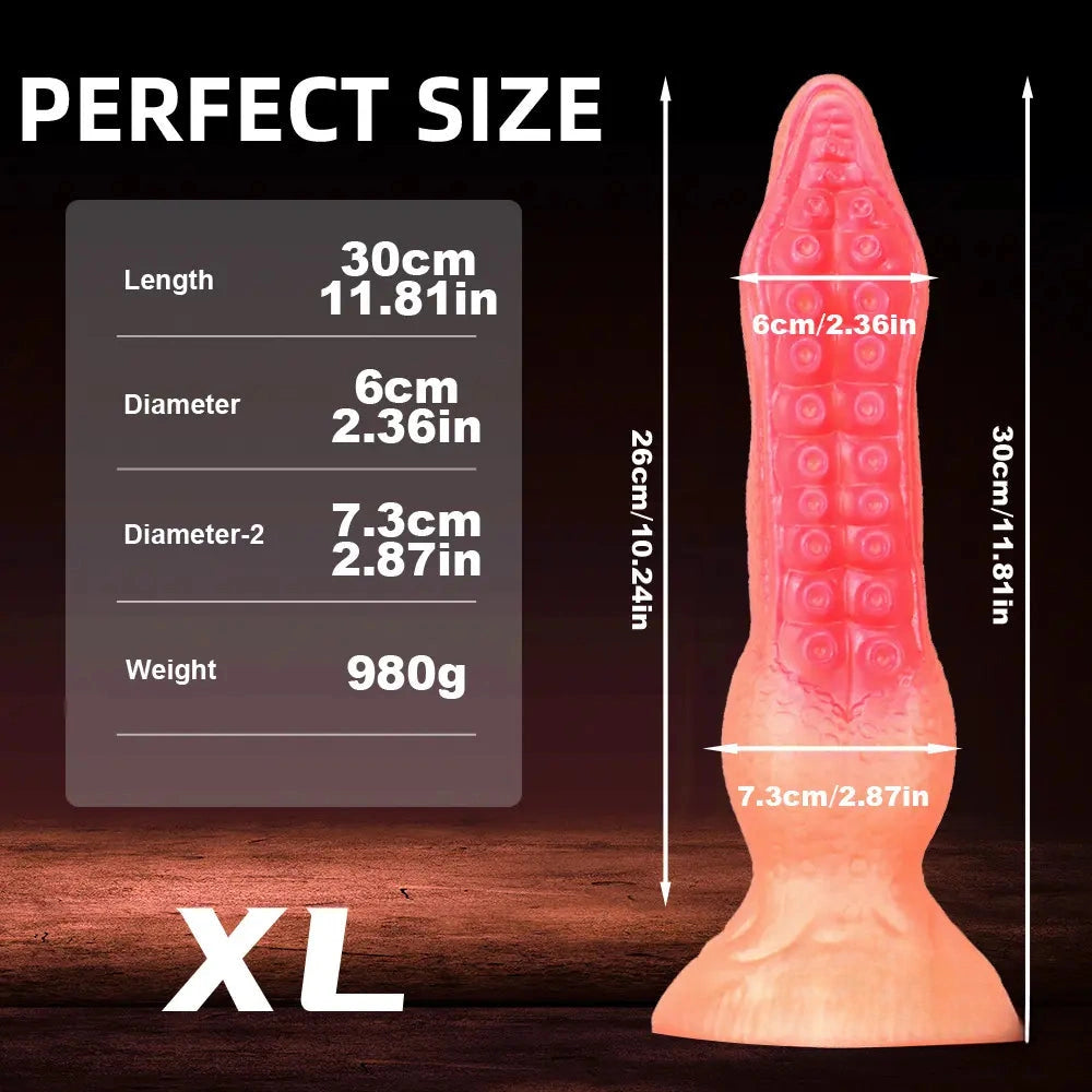7.08in 9.06in 10.24in 11.81in Octopus Tentacles Odd Silicone Soft Dildo