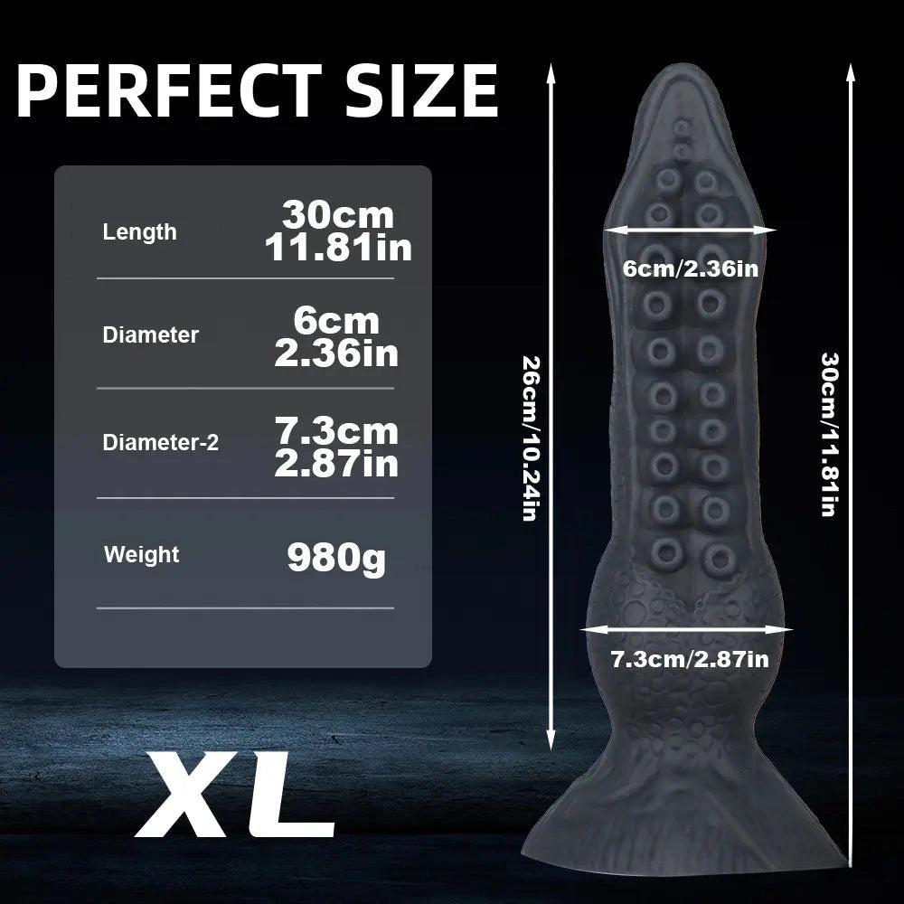 7.08in 9.06in 10.24in 11.81in Octopus Tentacles Odd Silicone Soft Dildo