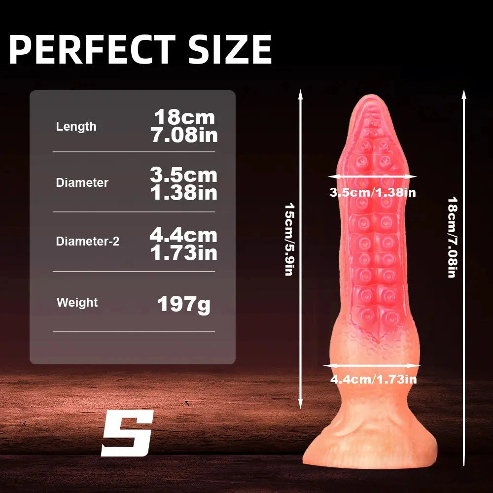 7.08in 9.06in 10.24in 11.81in Octopus Tentacles Odd Silicone Soft Dildo