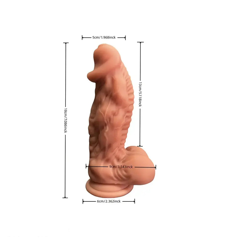 7.08in Alien Simulation Liquid Silicone Female Masturbator Massage Dildo