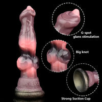 7.08in Dog Animal Knot Dildo Silicone Soft Sex Toy For G Spot Prostate