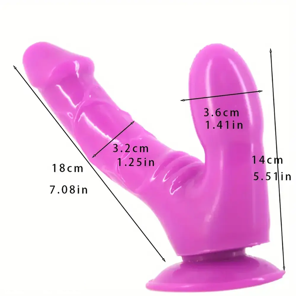 7.08in Double Sided Real Lifelike PVC Dildo For Vaginal Massage