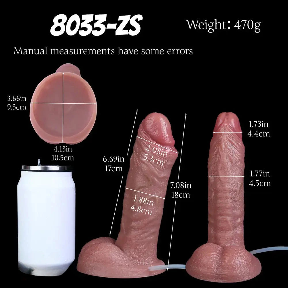 7.08in Dual Layer Silicone Squirting Soft Dildo For Female Prostate Stimulation