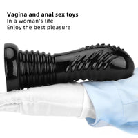 7.08in Fantasy Black Spiked Thick Dildo For Anal Vaginal Expansion