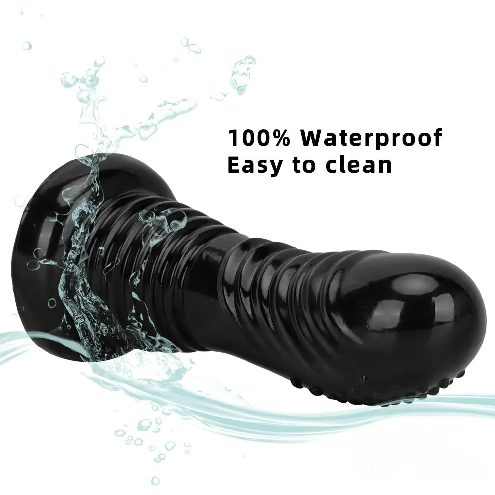 7.08in Fantasy Black Spiked Thick Dildo For Anal Vaginal Expansion