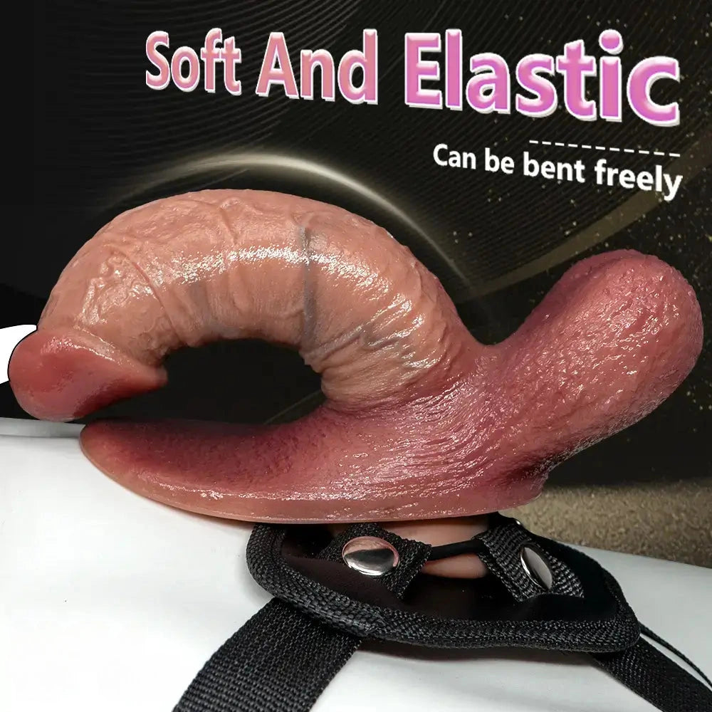 7.08in Fantasy Realistic Strap on Silicone Dual Layer Dildo For Women Intimate