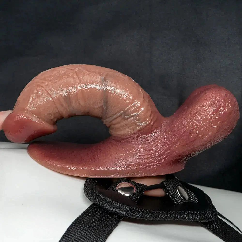 7.08in Fantasy Realistic Strap on Silicone Dual Layer Dildo For Women Intimate