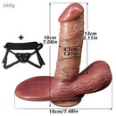 7.08in Fantasy Realistic Strap on Silicone Dual Layer Dildo For Women Intimate