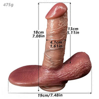 7.08in Fantasy Realistic Strap on Silicone Dual Layer Dildo For Women Intimate