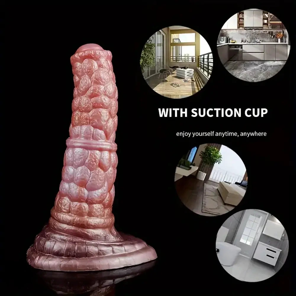 7.08in Fantasy Silicone Soft Dildo Scale Animal Penis Female Masturbator