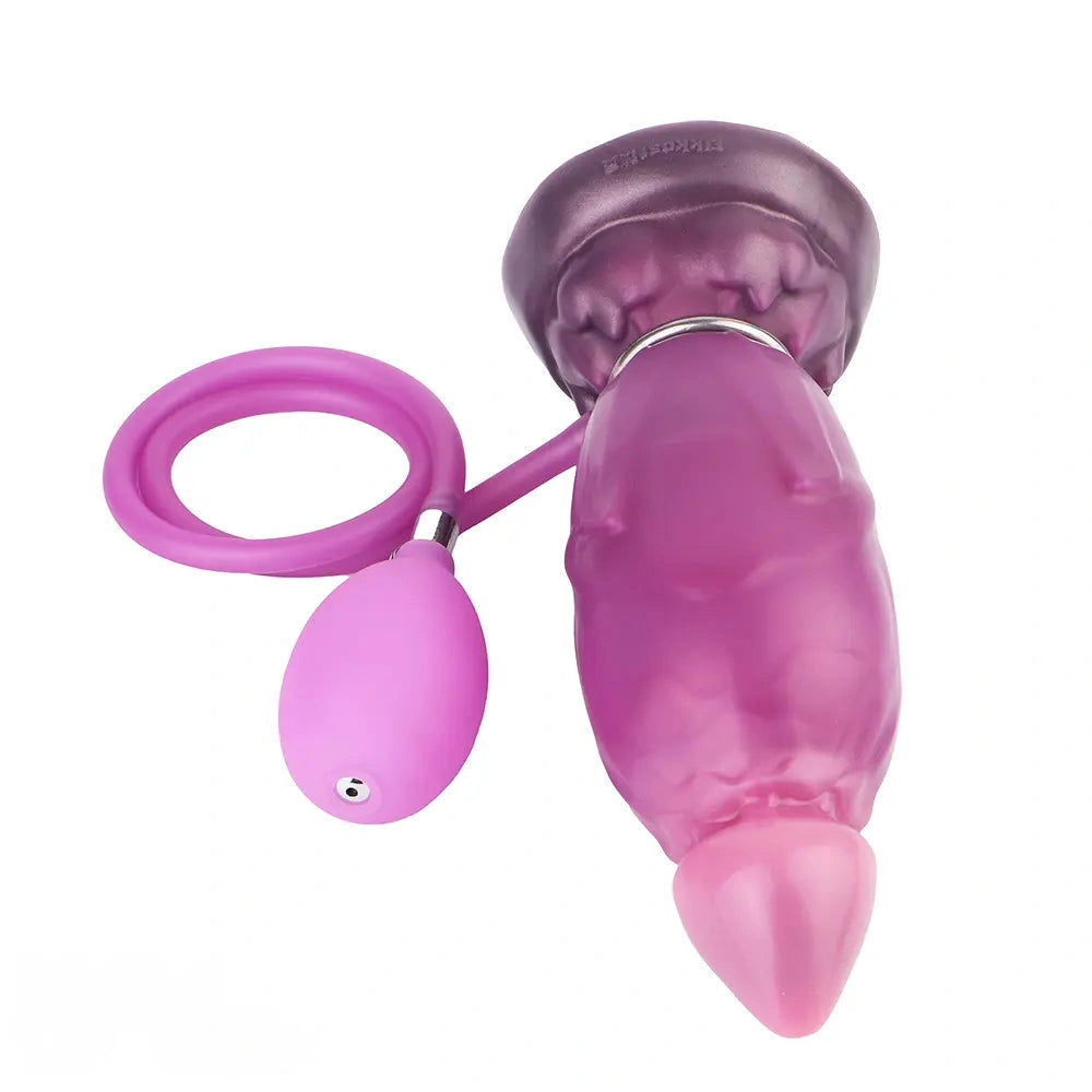 7.08in Fantasy Soft Cock Squeeze Inflatable Alien Penis Dildo For Women