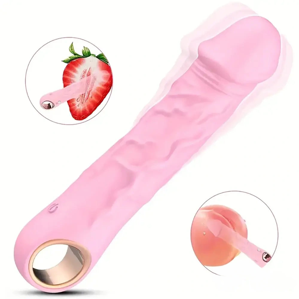 7.08in Liquid Silicone Bendable Soft Vibrating Dildo For Women