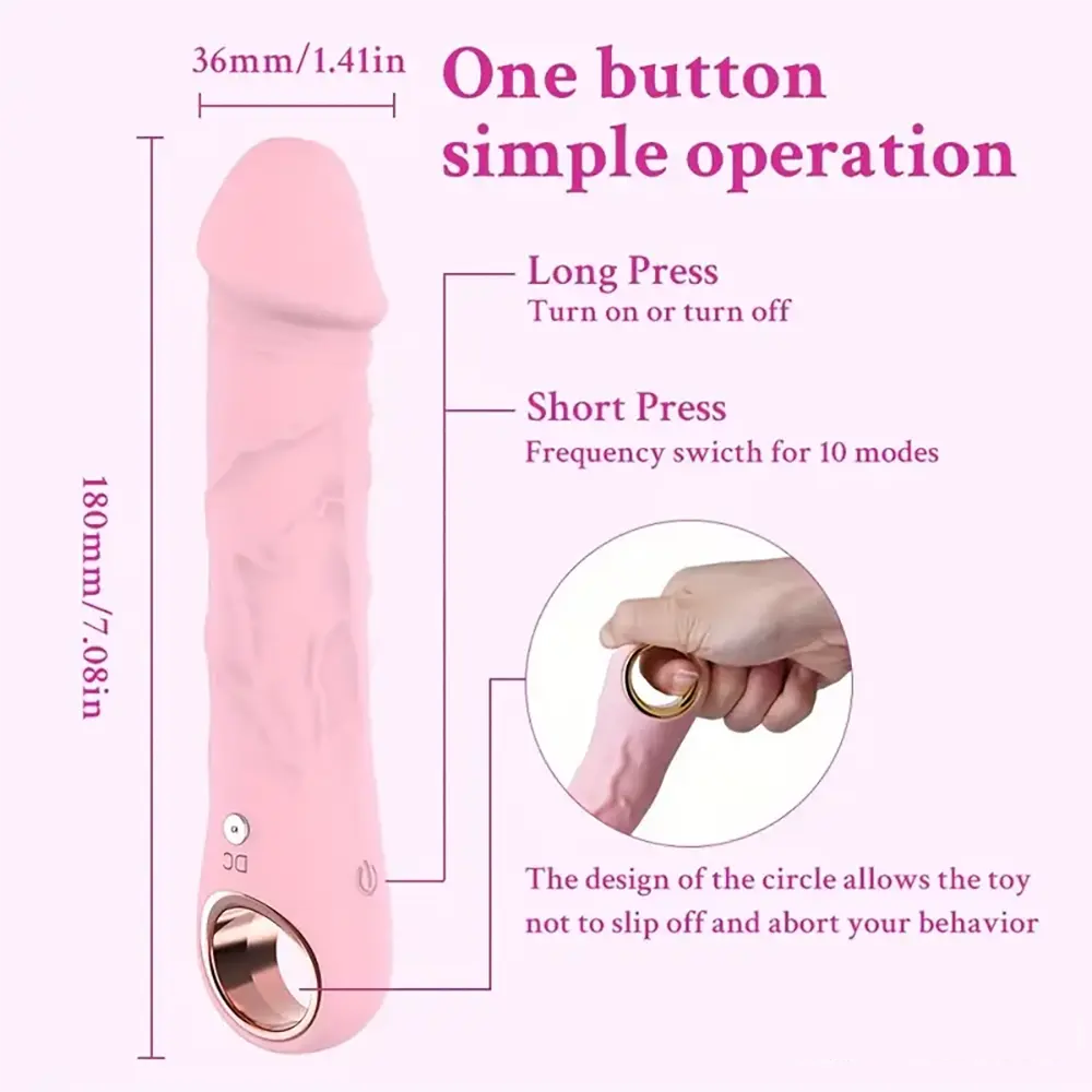 7.08in Liquid Silicone Bendable Soft Vibrating Dildo For Women
