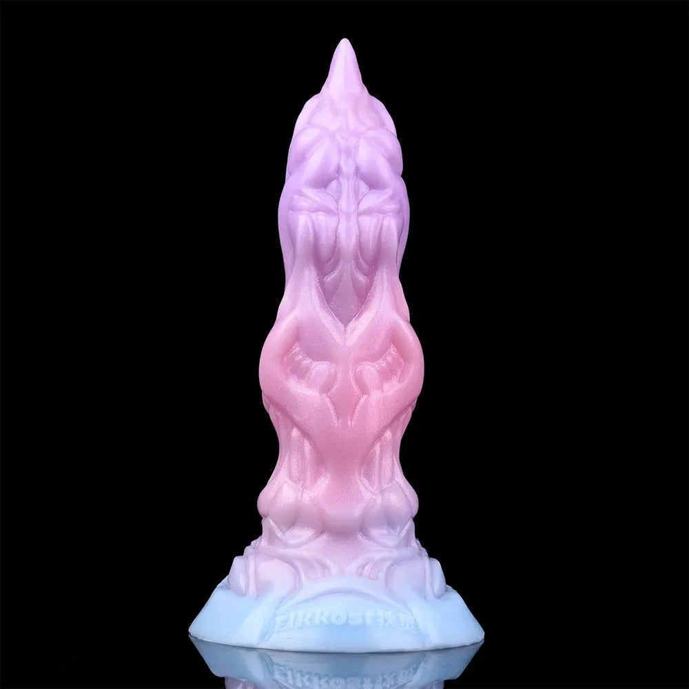 7.08in Odd Silicone Soft Squeeze Inflatable Alien Penis Dildo Self-Retreative