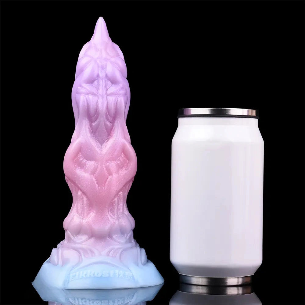 7.08in Odd Silicone Soft Squeeze Inflatable Alien Penis Dildo Self-Retreative