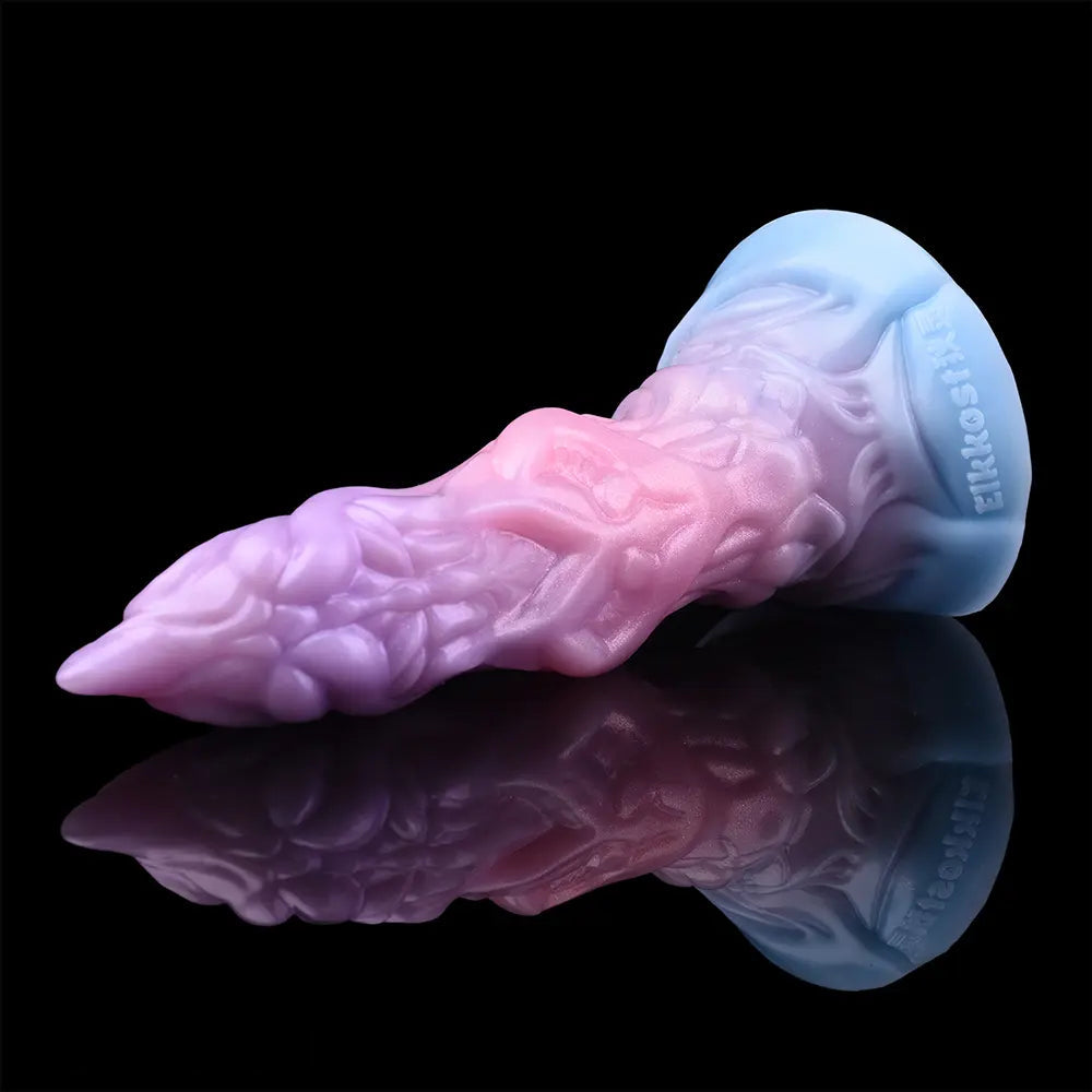 7.08in Odd Silicone Soft Squeeze Inflatable Alien Penis Dildo Self-Retreative