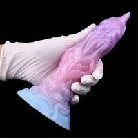 7.08in Odd Silicone Soft Squeeze Inflatable Alien Penis Dildo Self-Retreative