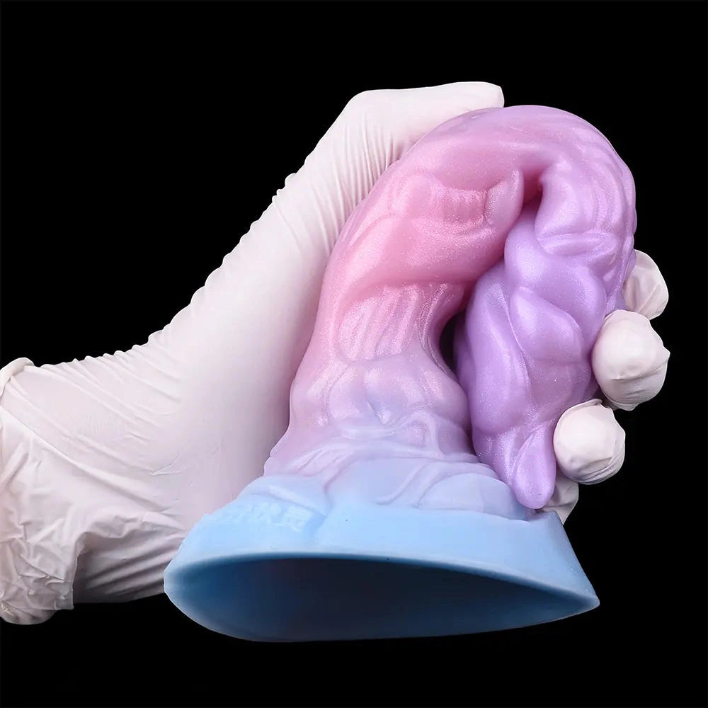 7.08in Odd Silicone Soft Squeeze Inflatable Alien Penis Dildo Self-Retreative
