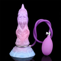 7.08in Odd Silicone Soft Squeeze Inflatable Alien Penis Dildo Self-Retreative