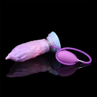 7.08in Odd Silicone Soft Squeeze Inflatable Alien Penis Dildo Self-Retreative