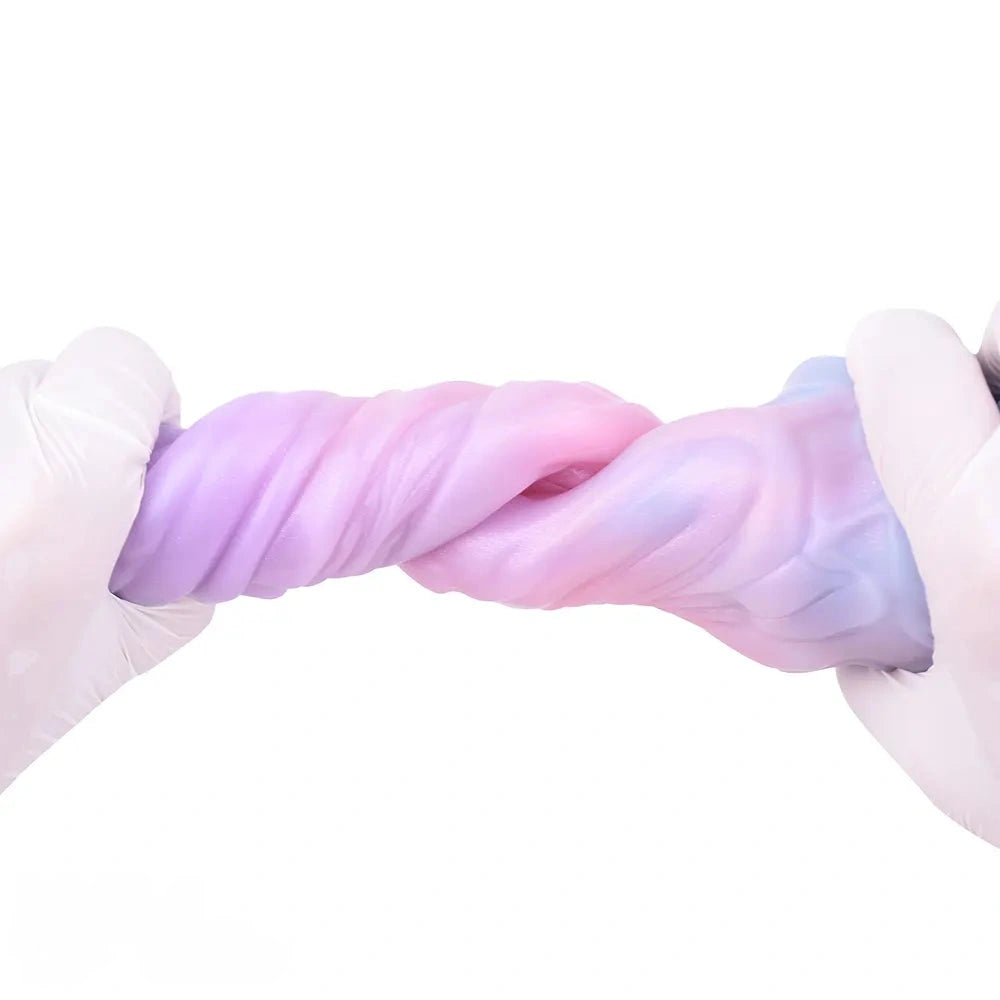 7.08in Odd Silicone Soft Squeeze Inflatable Alien Penis Dildo Self-Retreative