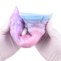 7.08in Odd Silicone Soft Squeeze Inflatable Alien Penis Dildo Self-Retreative