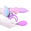 7.08in Odd Silicone Soft Squeeze Inflatable Alien Penis Dildo Self-Retreative