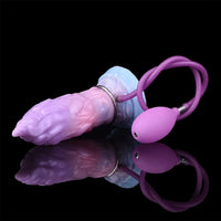 7.08in Odd Silicone Soft Squeeze Inflatable Alien Penis Dildo Self-Retreative