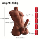 7.08in Premium Silicone Realistic Dildo With Male Sex Doll Torso For G Spot