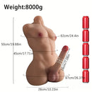 7.08in Premium Silicone Realistic Dildo With Male Sex Doll Torso For G Spot