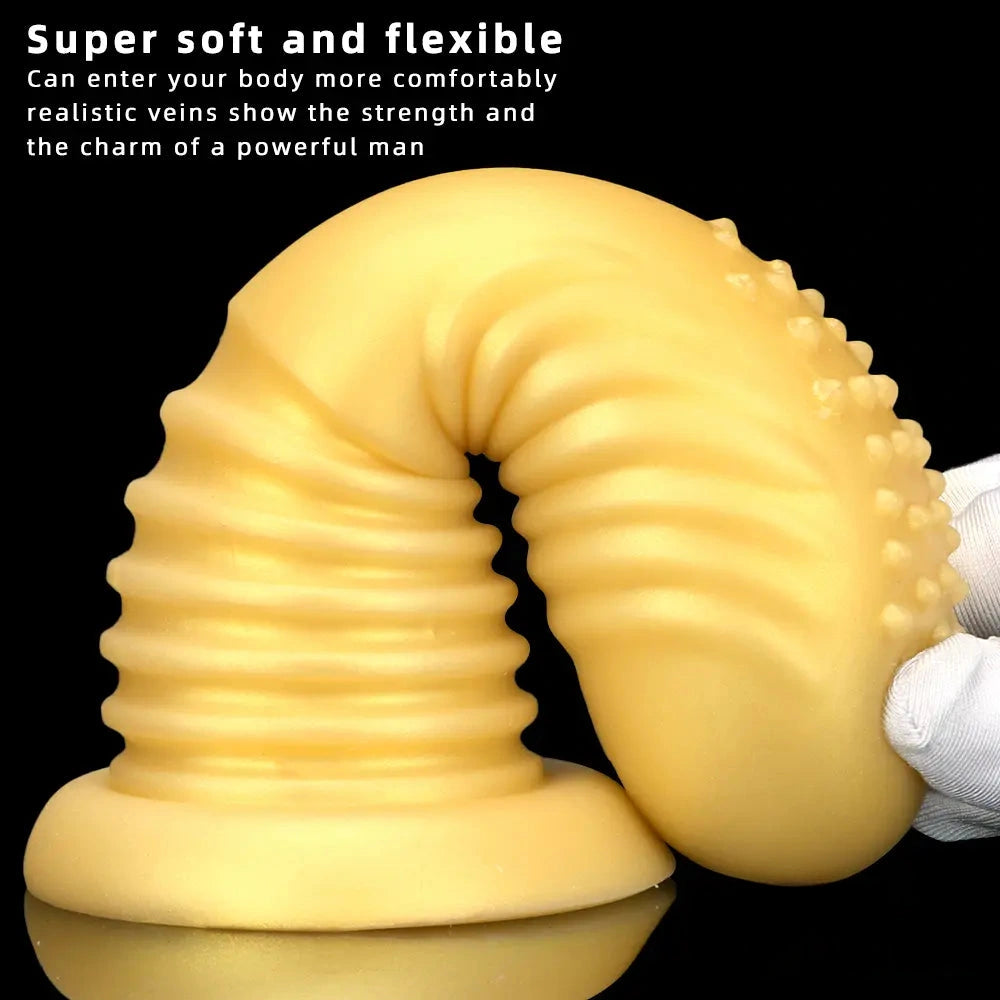 7.08in Premium Soft Liquid Silicone Thick Spiked Butt Plug Dildo