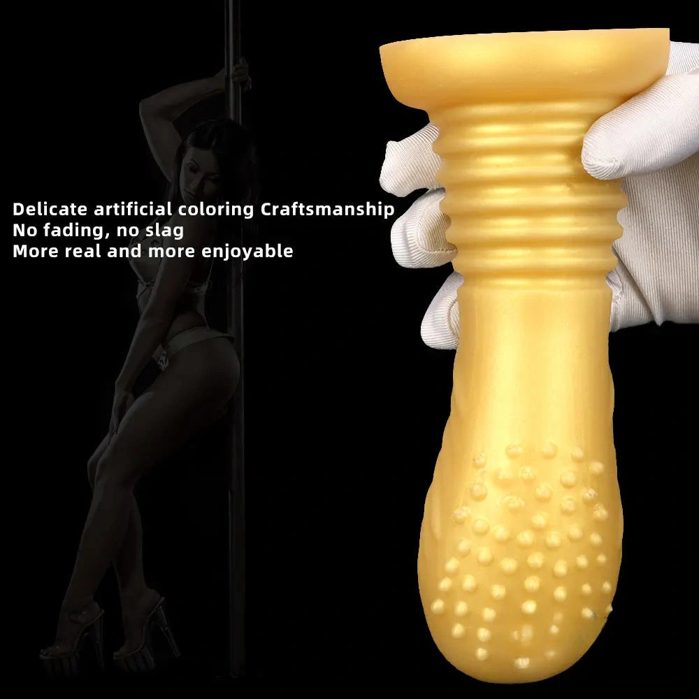 7.08in Premium Soft Liquid Silicone Thick Spiked Butt Plug Dildo