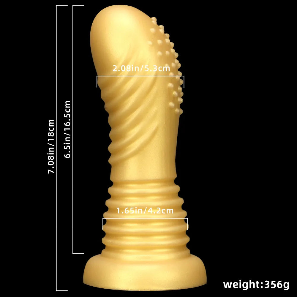 7.08in Premium Soft Liquid Silicone Thick Spiked Butt Plug Dildo